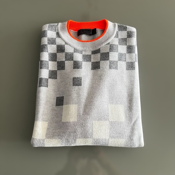 G/FORE Womens Jacquard Checkmate Crewneck Golf Sweater size Large - Picture 8 of 11